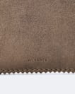Pinked small large leather pouch
