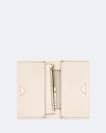 Pinked edge leather bi fold wallet