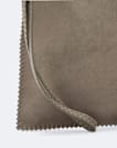 Pinked edge large leather pouch
