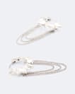 Spike hoop chain earrings