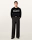 Crossed Oversized Crew Neck Embroidered Jumper