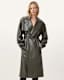 Inez Leather Long Trench Coat