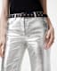 Saige Straight Fit Foiled Leather Trousers
