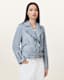 Balfern Denim-Effect Leather Biker Jacket