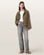 Clay Funnel Neck Suede Cropped Jacket