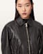 Anouk Cropped Leather Bomber Jacket