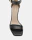 Noir Square Toe Heeled Sandal