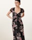 Gabby Floral Print Mesh Maxi Dress