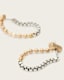Box Chain Two Tone Ball Earrings