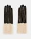 Sasha Leather Faux Shearling Trim Gloves