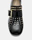 Zia Studded Leather Heeled Loafers