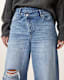 Aki Crossover Wide Leg Denim Jeans