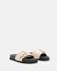Ellie Buckle Metallic Leather Sliders