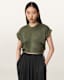 Mira Cropped Satin Drawcord T-Shirt