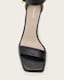 Noir Leather Heeled Sandals