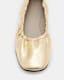 Alia Metallic Leather Ribbon Ballet Pumps