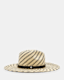Candice Straw Two Tone Striped Fedora