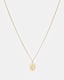 Engraved Gold-Tone Pendant Necklace