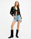 Elora Cropped Slim Leather Biker Jacket