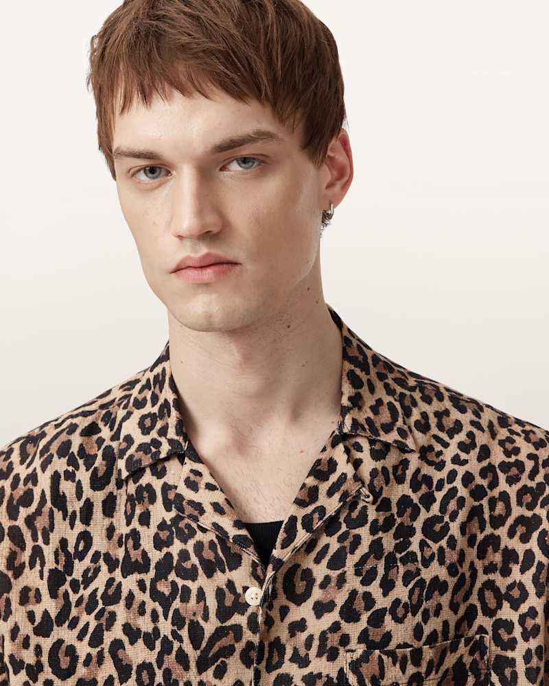 Leopardone Linen Blend Shirt