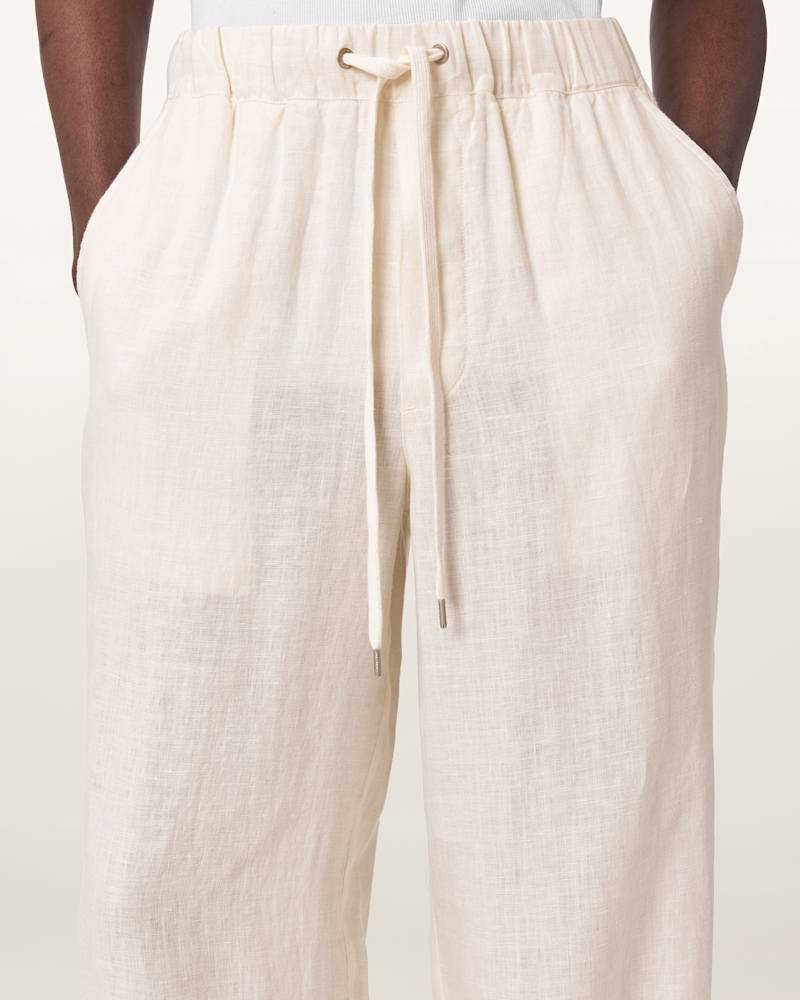 Sharp Straight Leg Linen Trousers
