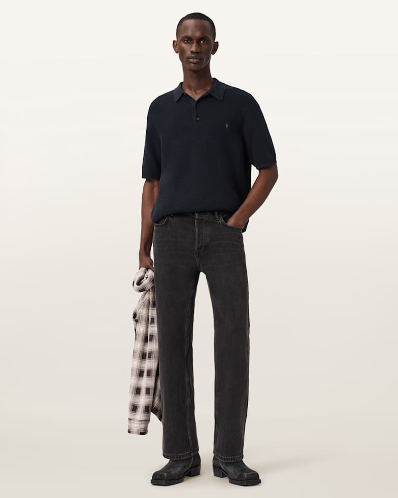 Aspen Waffle Texture Ramskull Polo Shirt