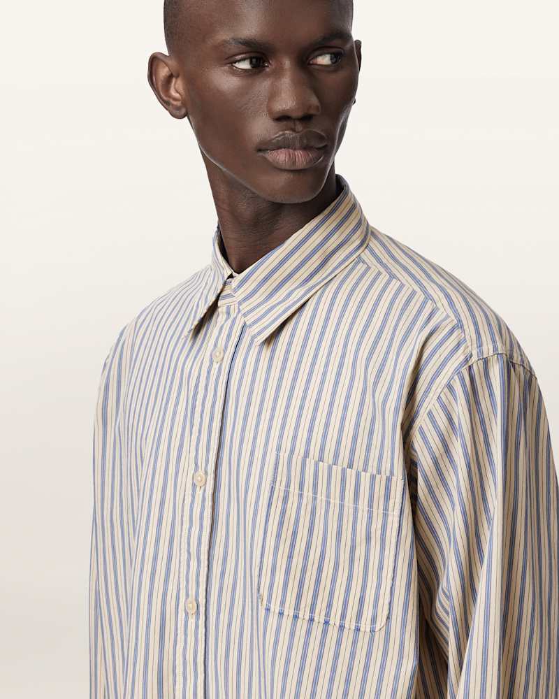 Roma Oversized Long Sleeve Striped Shirt