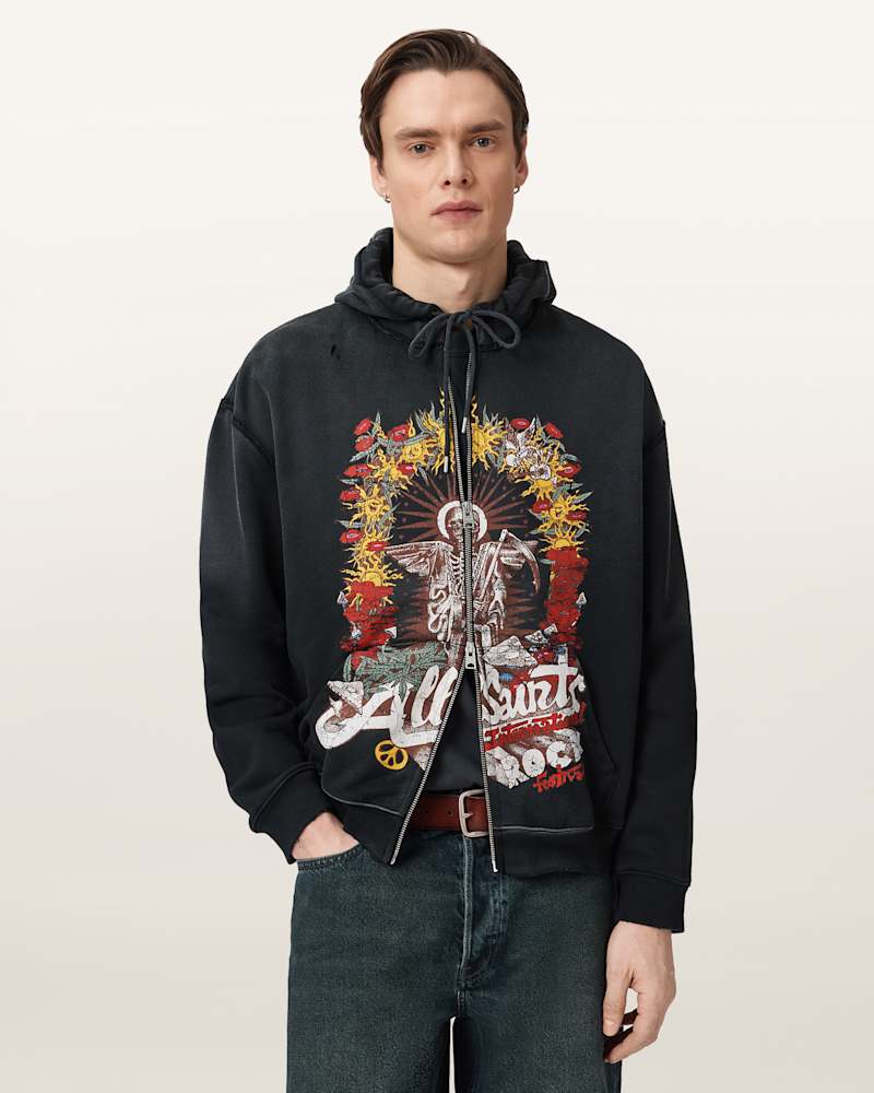 Roque Zip Up Graphic Hoodie