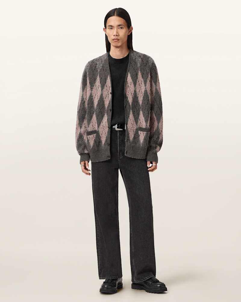 Andre Argyle Jacquard Cardigan
