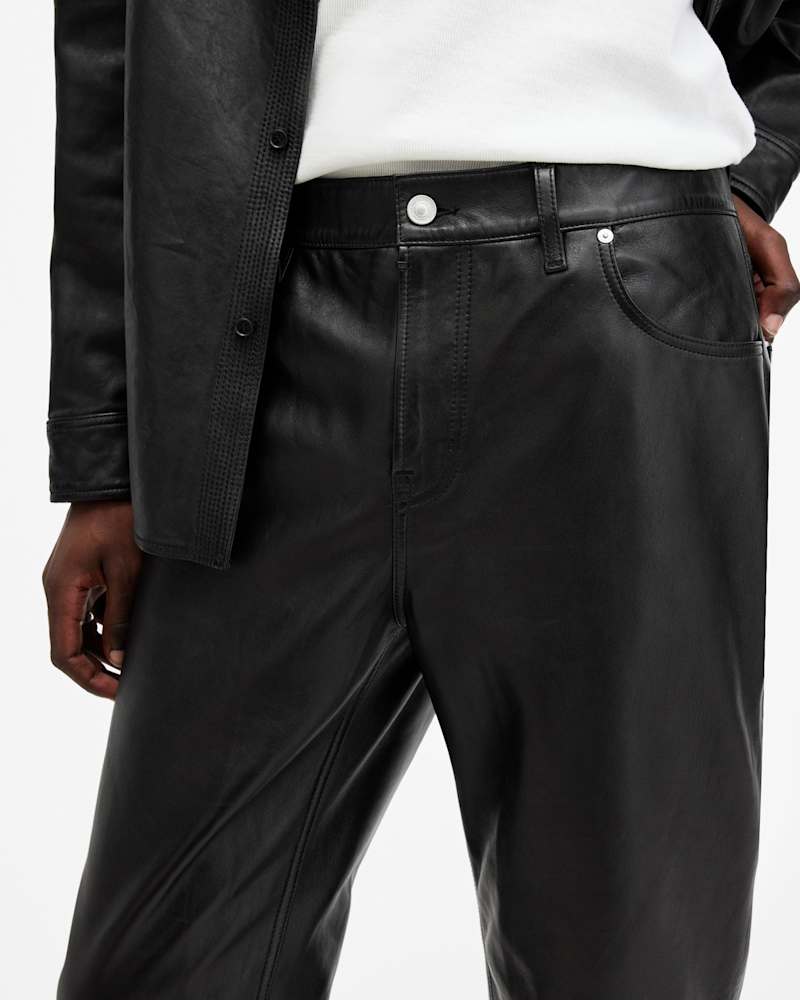 Lynch Straight Fit Leather Trousers