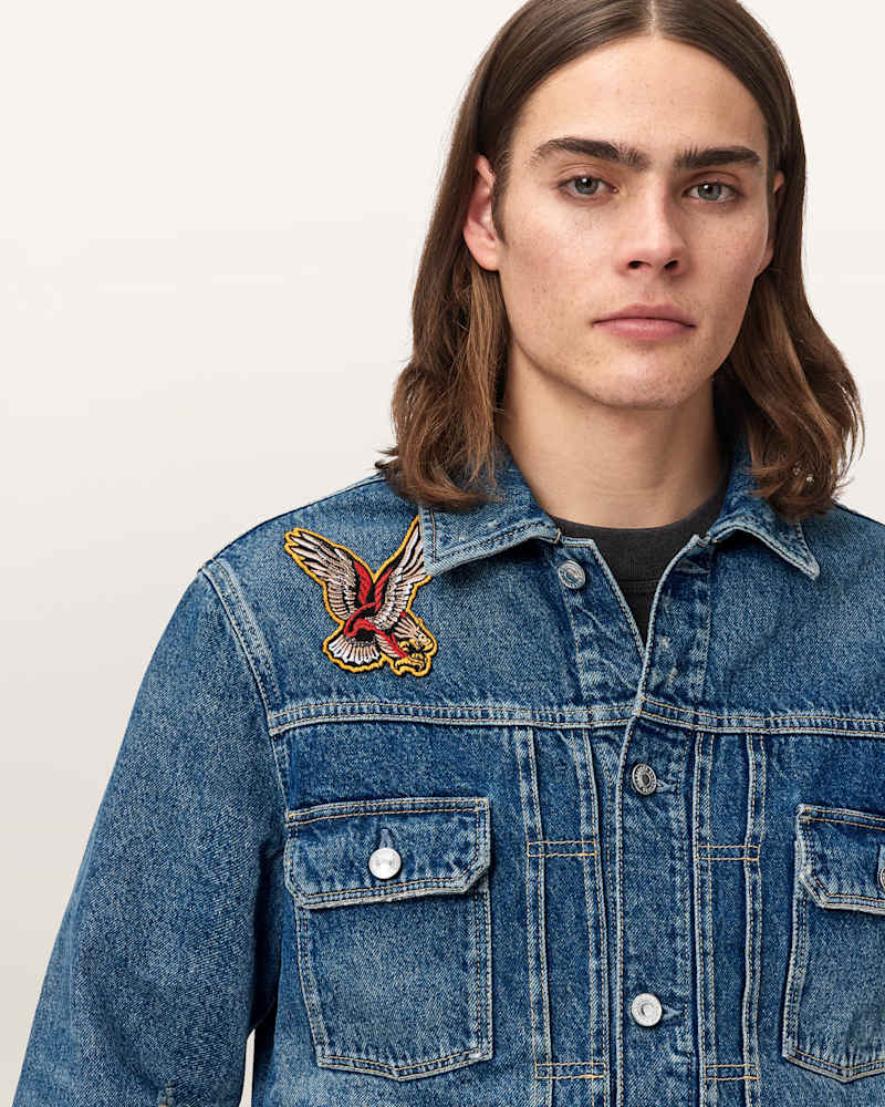 Exile Slim Fit Denim Patch Jacket