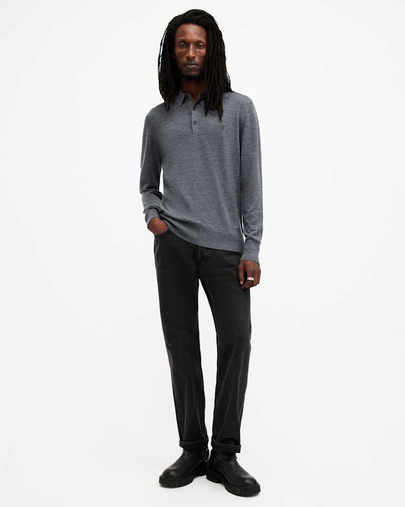 Mode Merino Long Sleeve Ramskull Polo Shirt