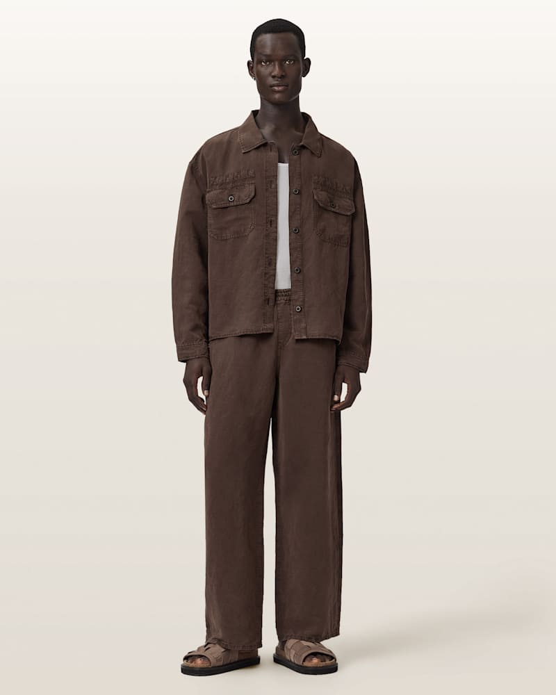 Korten Loose Fit Linen Blend Trousers