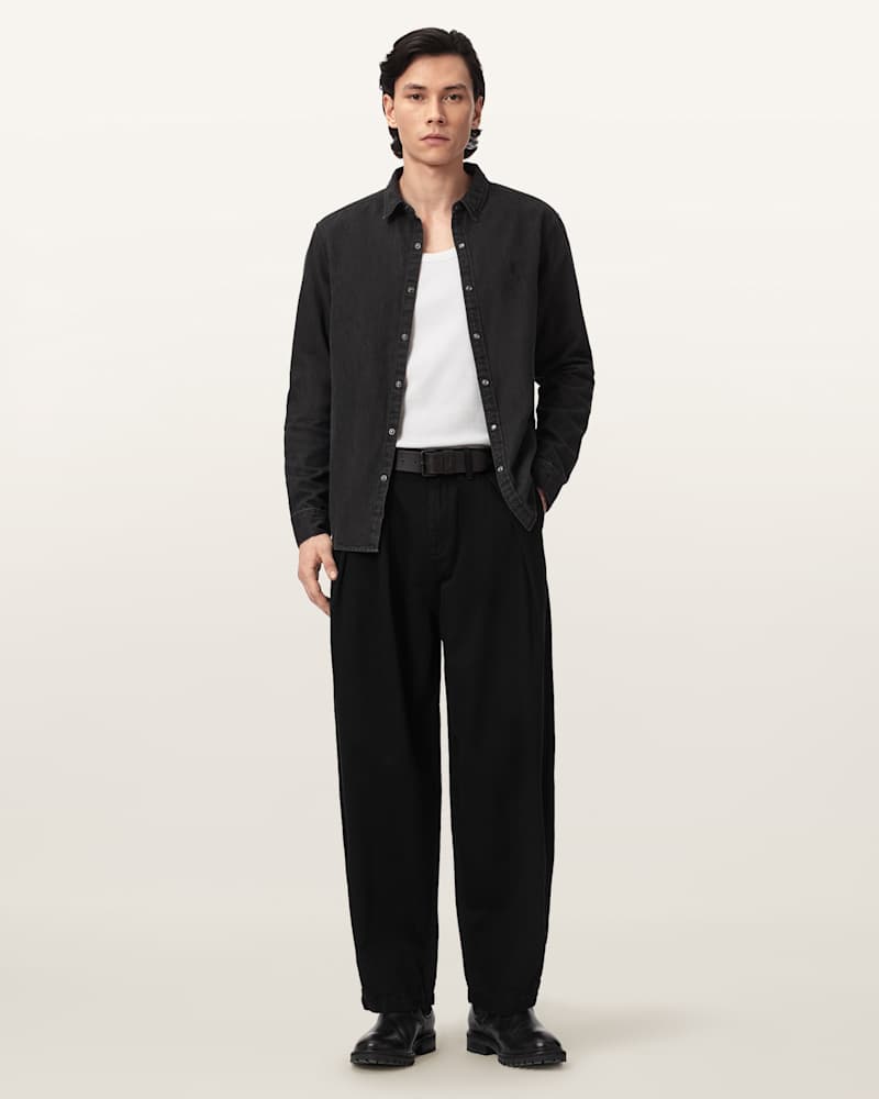 Becco Tapered Leg Pleated Trousers