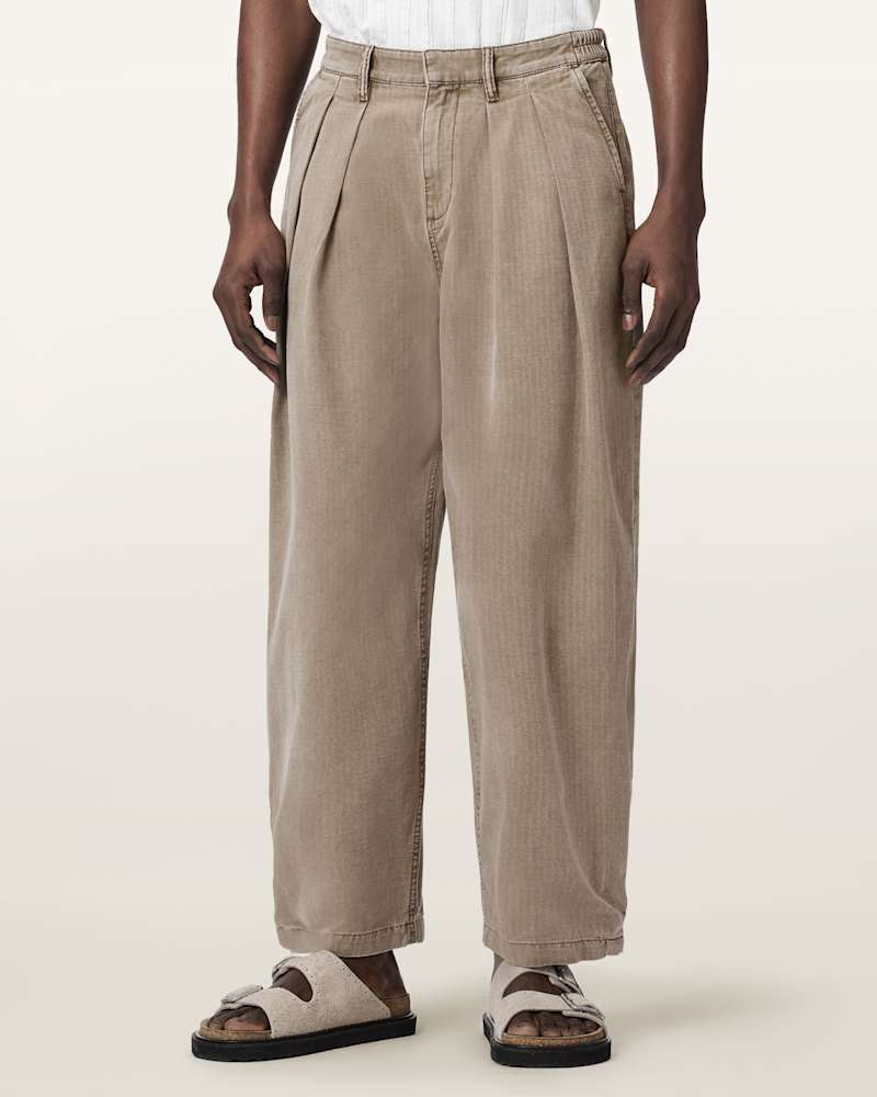 Becco Tapered Leg Pleated Trousers