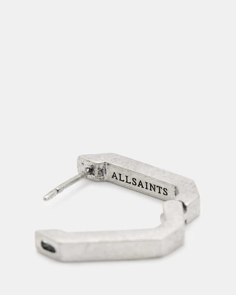 Octagon Sterling Silver Hoop Earring