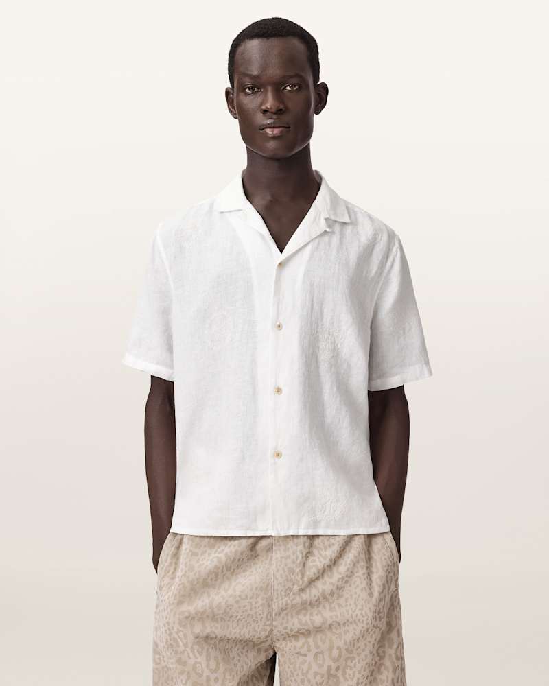 Sepal Short Sleeve Boxy Linen Shirt