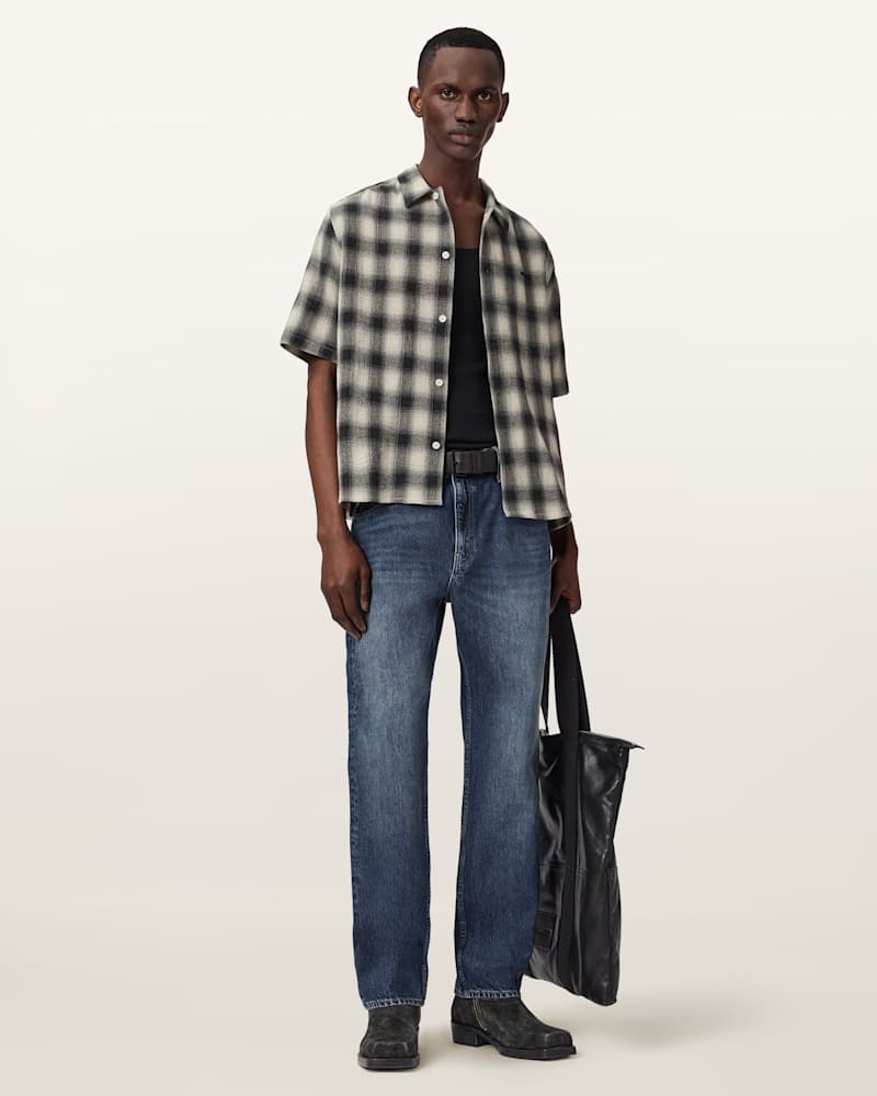 Shadow Short Sleeve Boxy Check Shirt      