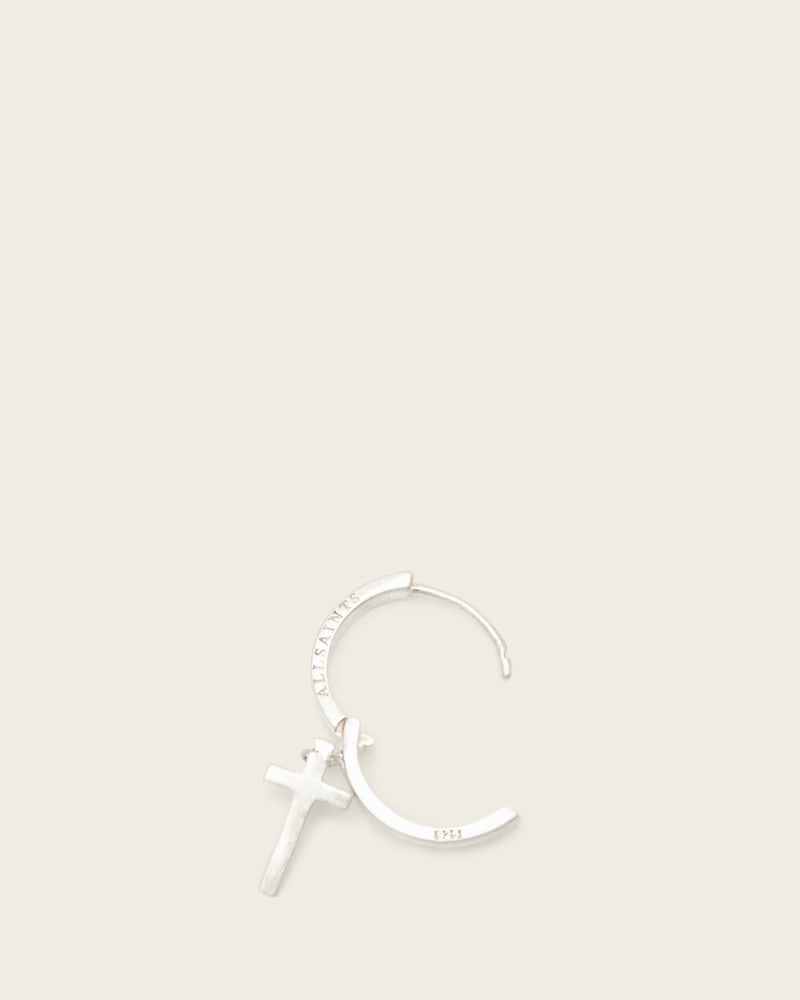 Gabe Cross Slim Huggie Earrings 