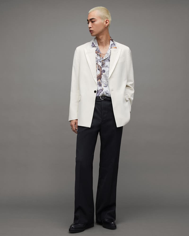 Canis Satin Trim Relaxed Fit Blazer