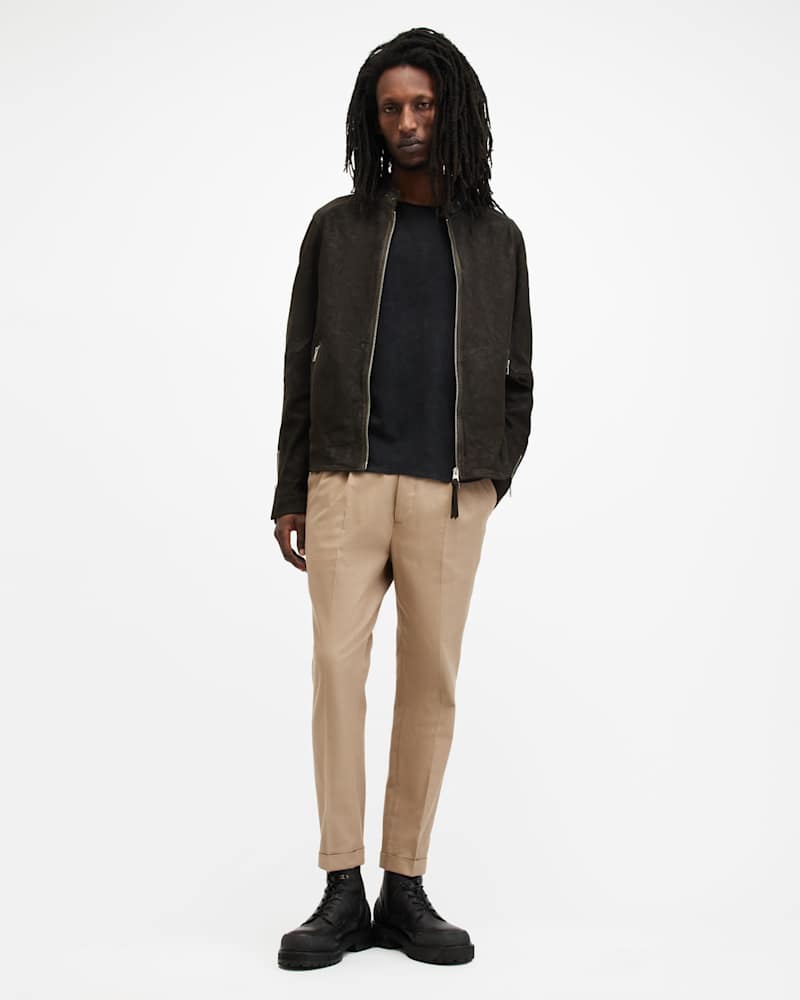 Cora Suede Snap Back Collar Jacket