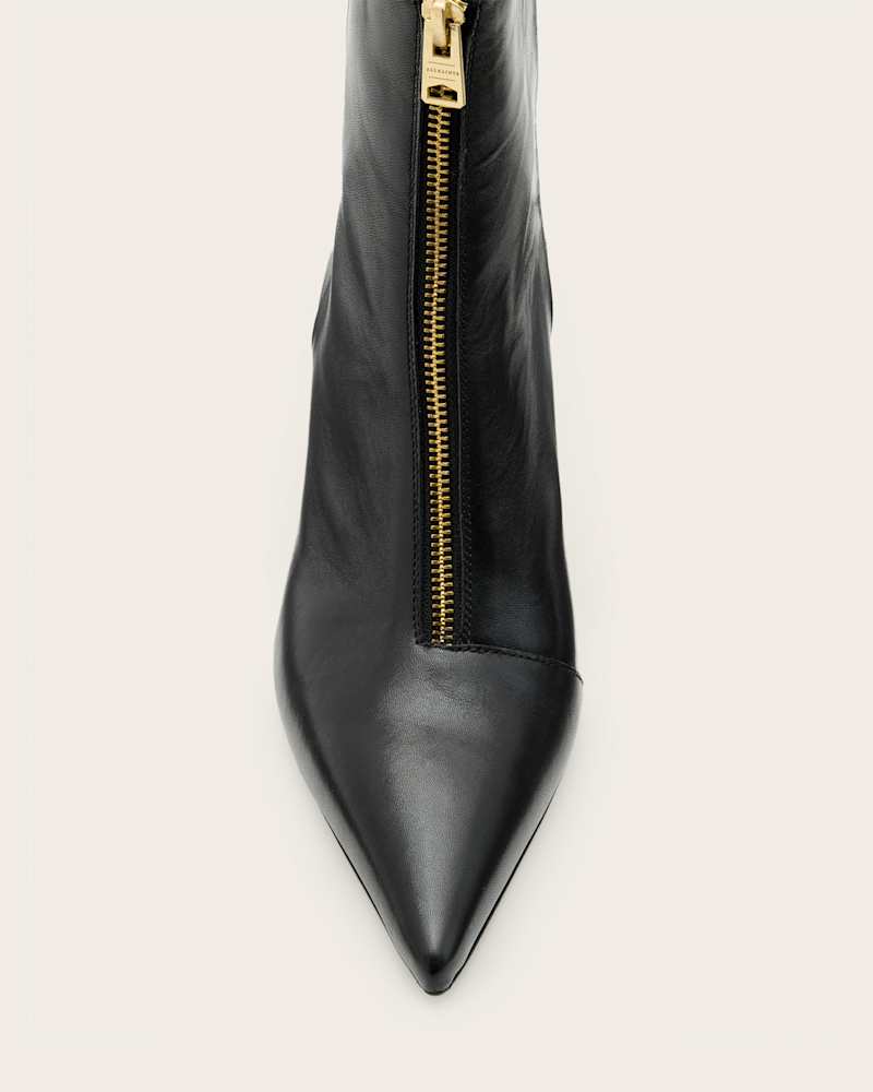 Natasha Pointed Zip Up Leather Boots