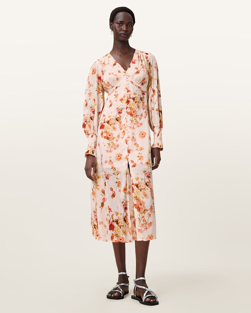 Taylen Floral Print Midi Dress