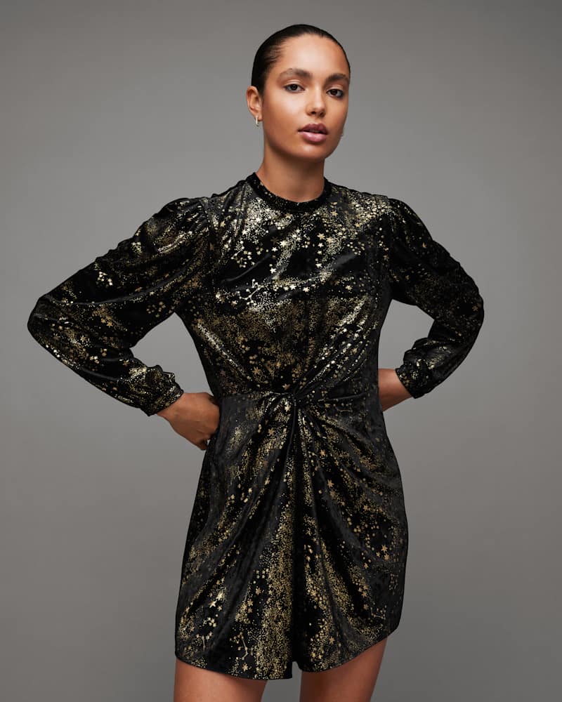 Jemima Star Printed Wrap Over Mini Dress