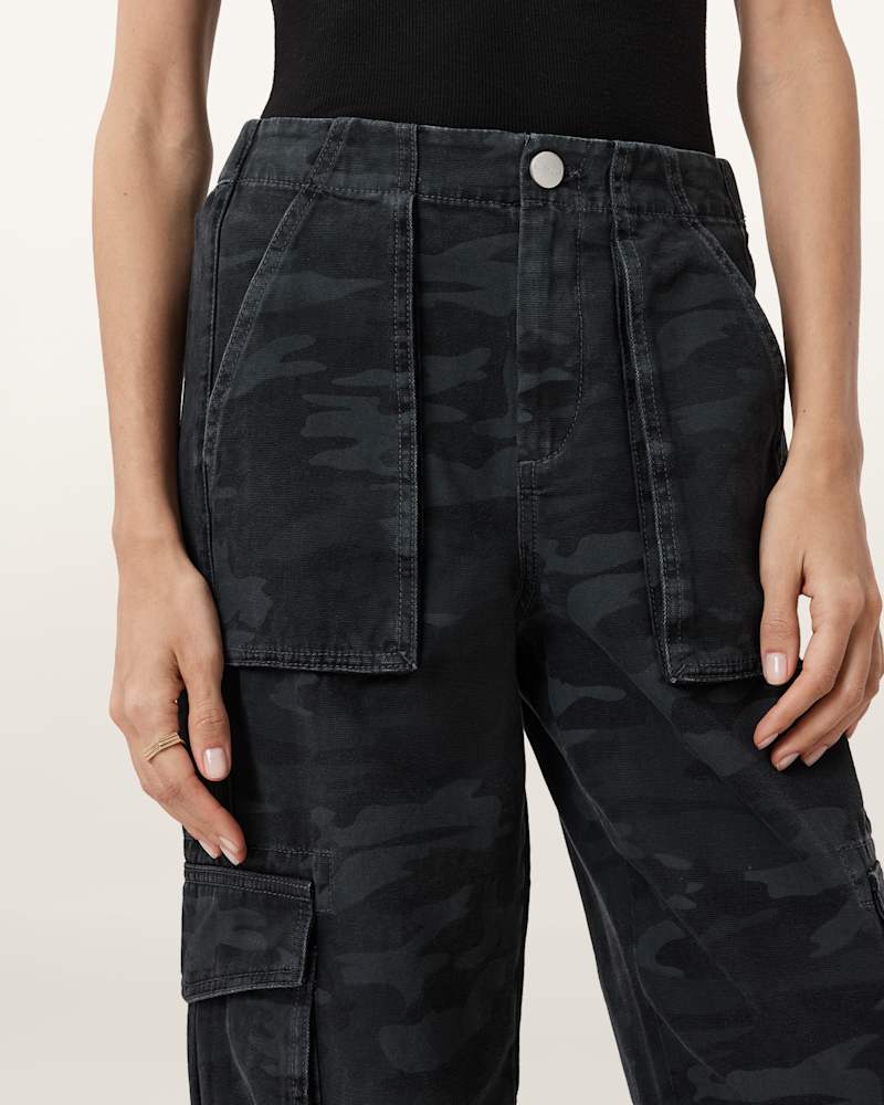 Freda Camouflage Denim Cargo Trousers