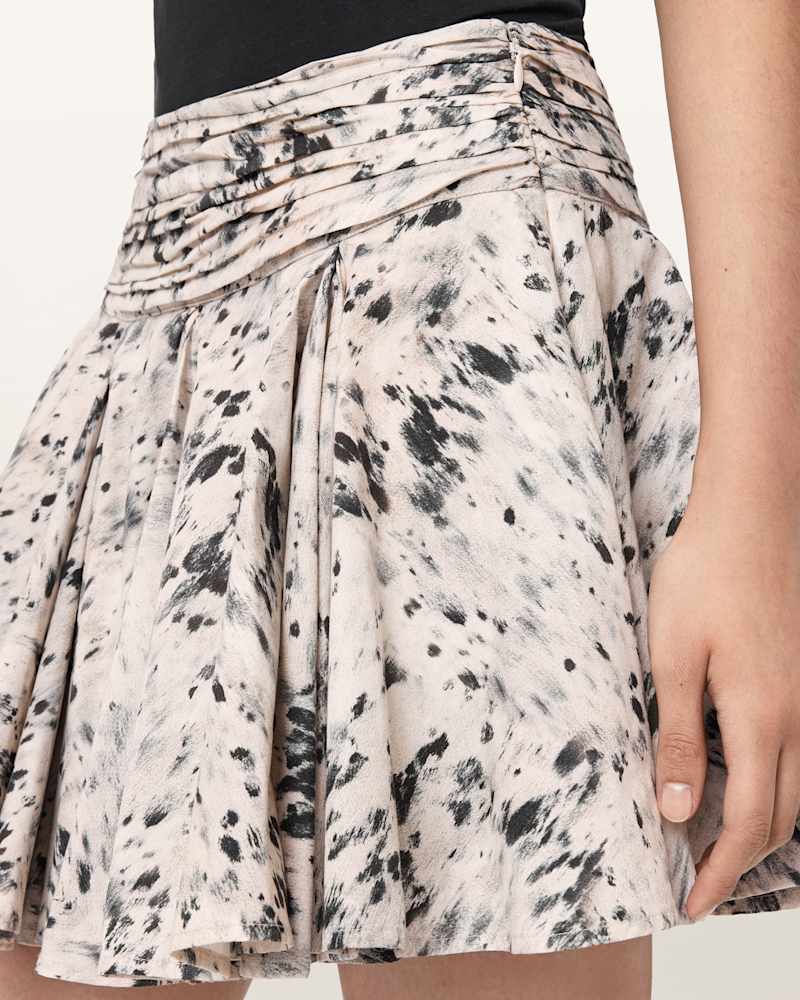 Tulip Printed Cotton Mini Skirt