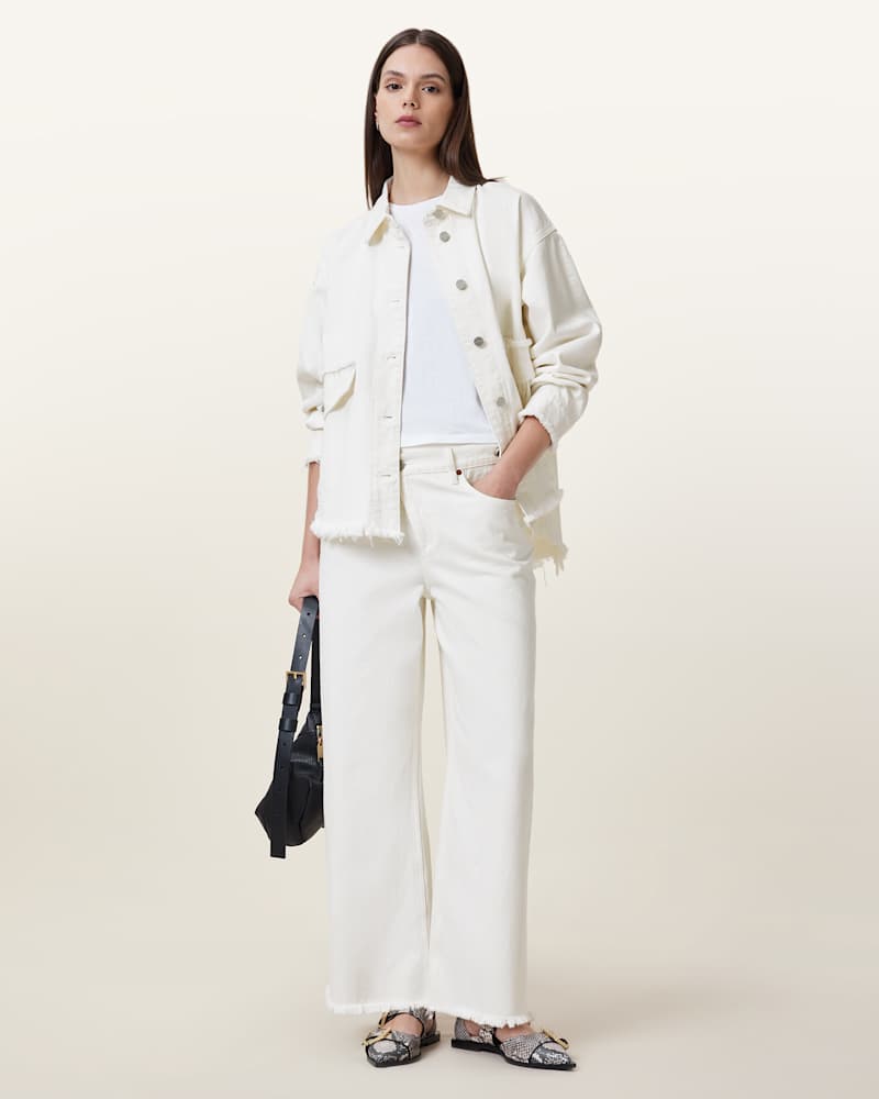 Hettie Frayed Oversized Cotton Shacket