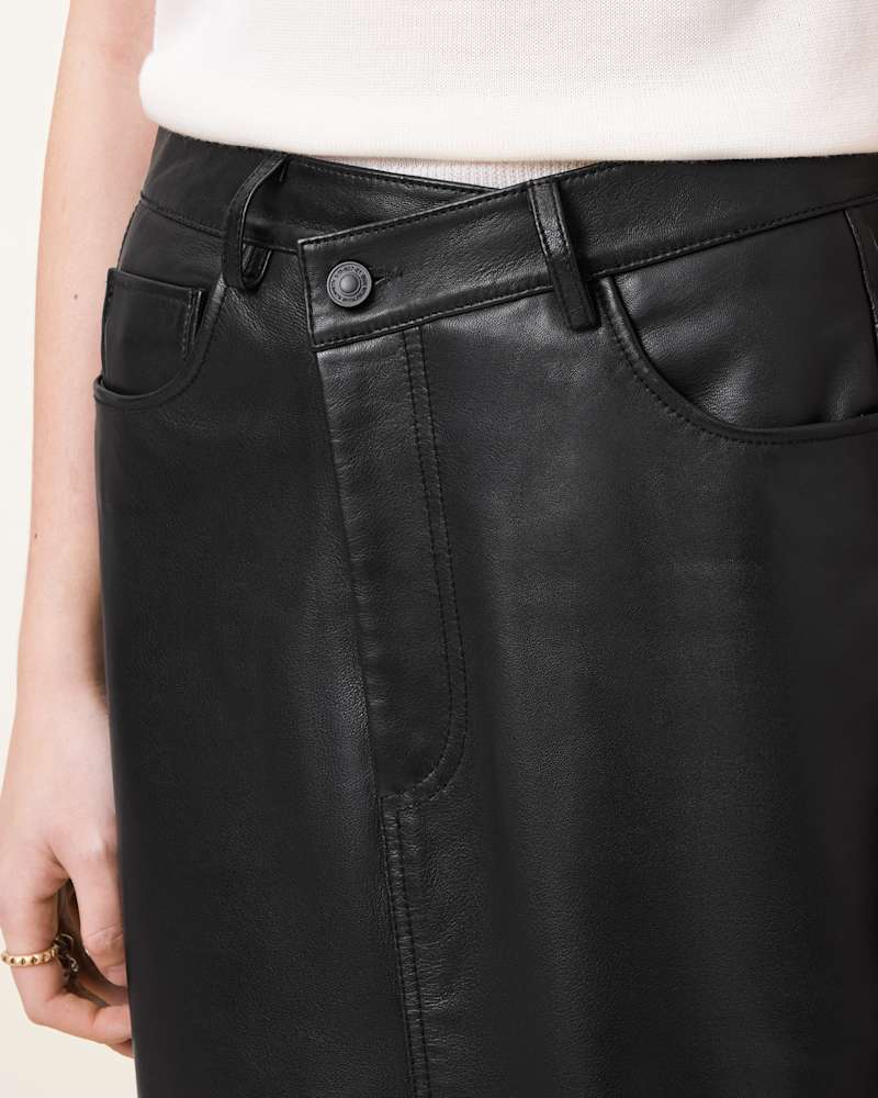 Eden Leather Midi Skirt