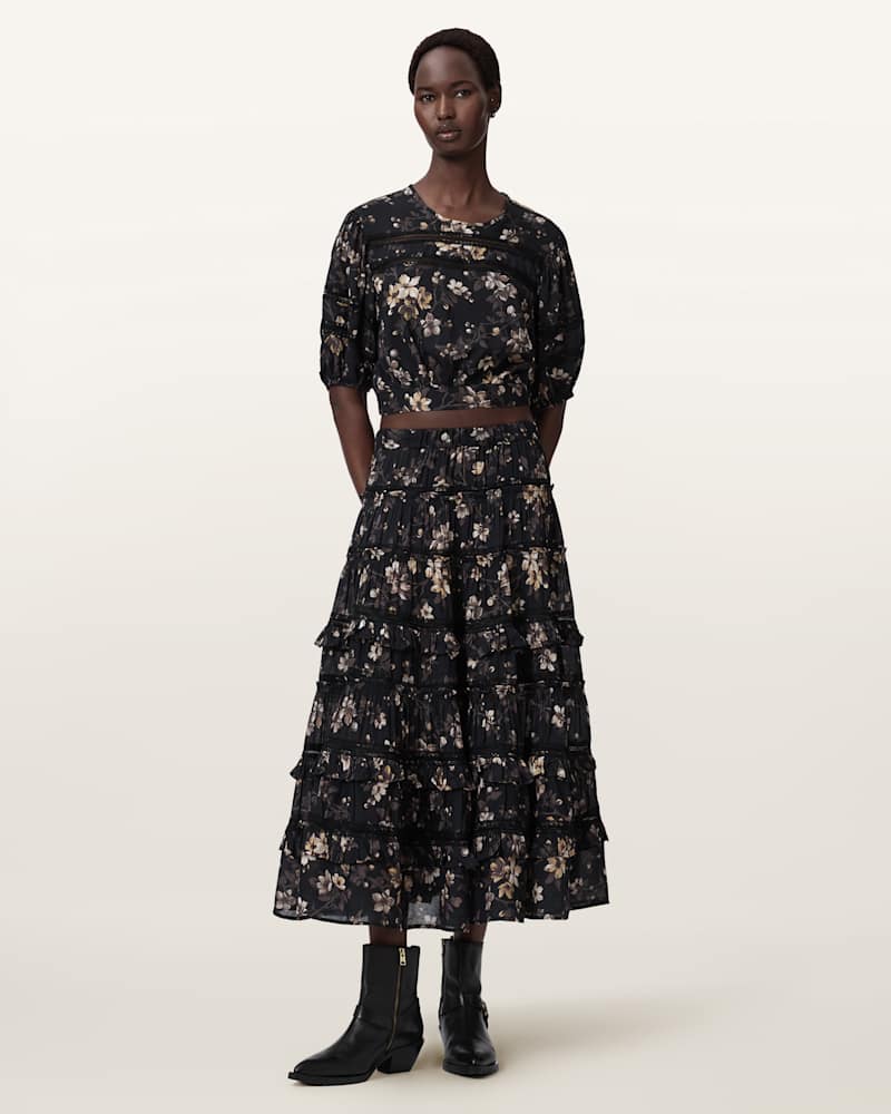 Talia Printed Midi Skirt