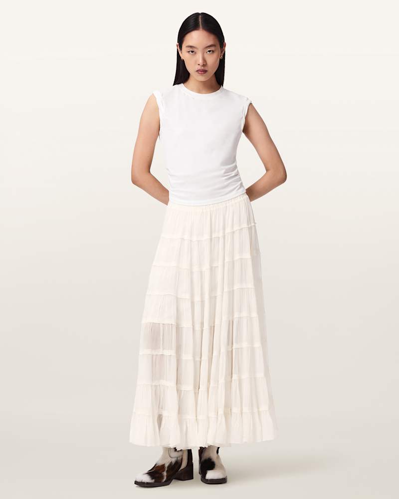Eva Tiered Midi Skirt